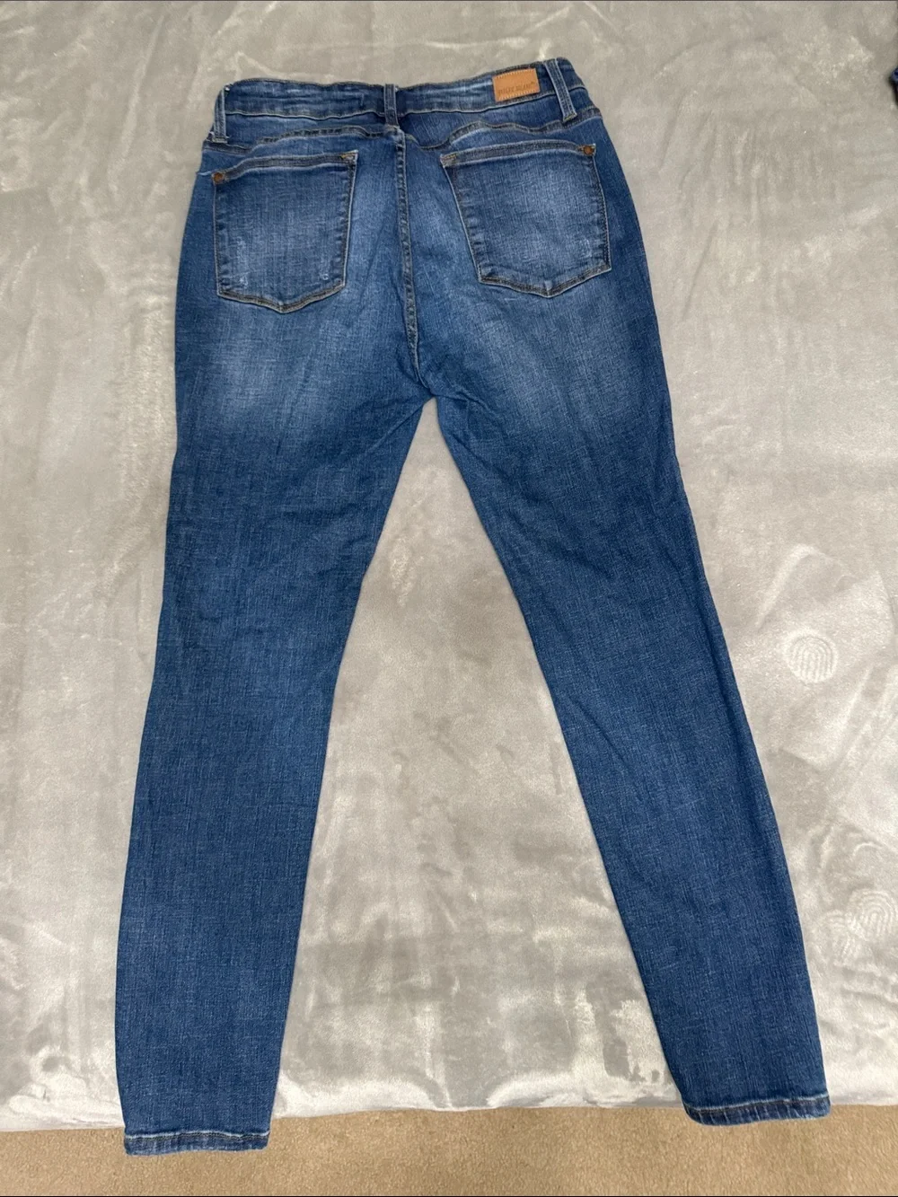 Judy Blue Dark Waffle Distressed Hi-Rise Skinny Jeans style# JB58307 item 72502